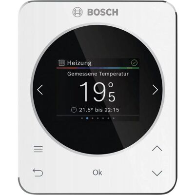 Bosch Home Comfort Thermotechnik GmbH, régulateur en fonction de la température ambiante CR 120 116x95x21, pour 1, Thermostat, Blanc Bosch Home Comfort Thermotechnik GmbH, régulateur en fonction de la température ambiante CR 120 116x95x21, pour 1, Thermostat, Blanc