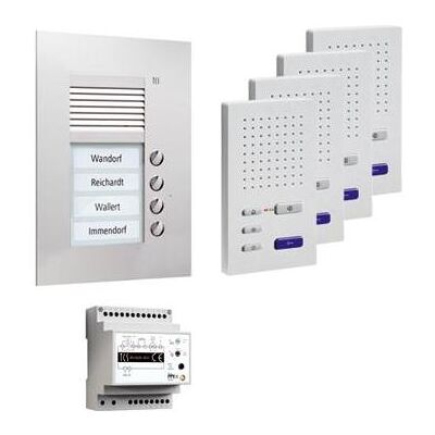 TCS, Sonnette + interphone, PPUF04-EN/02 pre:pack4 pour mains libres sans fil Sous-puissance (Câblé, Filaire) TCS, Sonnette + interphone, PPUF04-EN/02 pre:pack4 pour mains libres sans fil Sous-puissance (Câblé, Filaire)