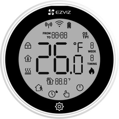 Ezviz Wi-Fi connectionTime ScheduleOT type or, Thermostat, Blanc Ezviz Wi-Fi connectionTime ScheduleOT type or, Thermostat, Blanc