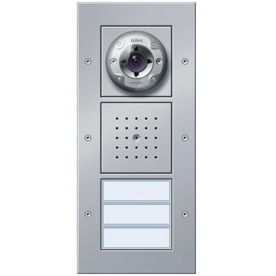 Gira - 127065 - 3fach - Alu - Station de porte avec vidéo Gira - 127065 - 3fach - Alu - Station de porte avec vidéo
