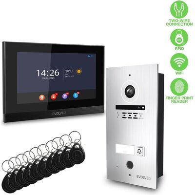 Evolveo, Sonnette + interphone, DoorPhone ID-1, 2drátový videotelefon s RFID, otiskem prstu a podporou ONVIF kamer (Filaire) Evolveo, Sonnette + interphone, DoorPhone ID-1, 2drátový videotelefon s RFID, otiskem prstu a podporou ONVIF kamer (Filaire)