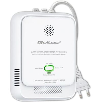 Qoltec, Alarme, Czujnik wycieku gazu ziemnego detektor CH4 NG alarm 85dB LED Qoltec, Alarme, Czujnik wycieku gazu ziemnego detektor CH4 NG alarm 85dB LED