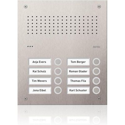 Ritto - RGE1812125 - Acier inoxydable - 8 boutons - interphone Ritto - RGE1812125 - Acier inoxydable - 8 boutons - interphone