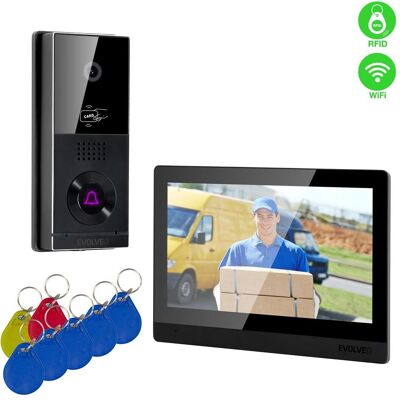 Evolveo, Sonnette + interphone, DoorPhone AHD10, kit de vidéophone domestique Wi-Fi avec commande de porte et RFID, écran noir de (Funk, RFID, WiFi) Evolveo, Sonnette + interphone, DoorPhone AHD10, kit de vidéophone domestique Wi-Fi avec commande de porte et RFID, écran noir de (Funk, RFID, WiFi)