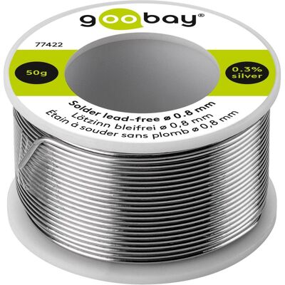 Goobay Lötzinn bleifrei, ø 0,8 mm, 50 g (Souder), Fer à souder : accessoires, Argent Goobay Lötzinn bleifrei, ø 0,8 mm, 50 g (Souder), Fer à souder : accessoires, Argent