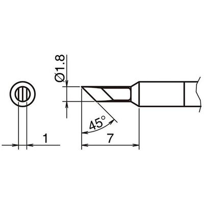 Hakko Pointe à souder active format KU (Panne de soudure), Fer à souder : accessoires Hakko Pointe à souder active format KU (Panne de soudure), Fer à souder : accessoires