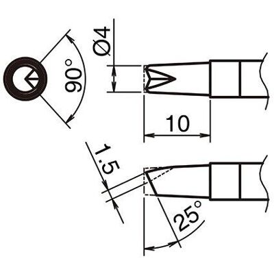 Hakko Pointe à souder active format 4BCR (Panne de soudure), Fer à souder : accessoires Hakko Pointe à souder active format 4BCR (Panne de soudure), Fer à souder : accessoires
