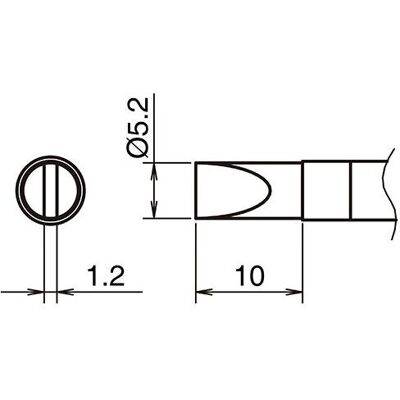 Hakko Panne de fer à souder active format 5.2D (Panne de soudure), Fer à souder : accessoires Hakko Panne de fer à souder active format 5.2D (Panne de soudure), Fer à souder : accessoires