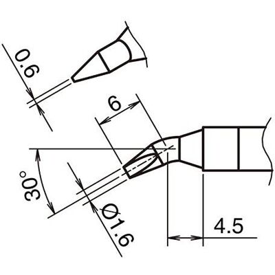 Hakko Pointe à souder active format 1.6JD (Panne de soudure), Fer à souder : accessoires Hakko Pointe à souder active format 1.6JD (Panne de soudure), Fer à souder : accessoires
