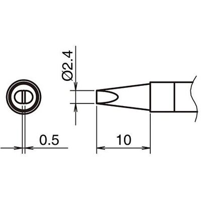 Hakko Pointe à souder active format 2.4D (Panne de soudure), Fer à souder : accessoires Hakko Pointe à souder active format 2.4D (Panne de soudure), Fer à souder : accessoires