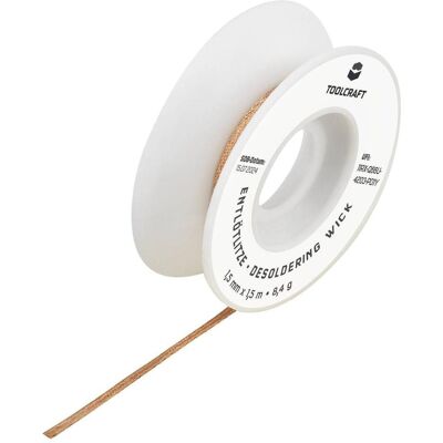 Toolcraft ZD-180 Fil à dessouder, longueur 1,5 m, largeur 1,5 mm, Fer à souder : accessoires Toolcraft ZD-180 Fil à dessouder, longueur 1,5 m, largeur 1,5 mm, Fer à souder : accessoires