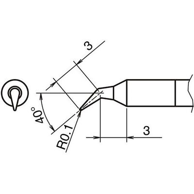 Hakko Pointe à souder active format 0.1J (Panne de soudure), Fer à souder : accessoires Hakko Pointe à souder active format 0.1J (Panne de soudure), Fer à souder : accessoires
