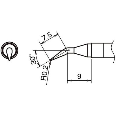 Hakko Pointe à souder active format 0.2JL (Panne de soudure), Fer à souder : accessoires Hakko Pointe à souder active format 0.2JL (Panne de soudure), Fer à souder : accessoires