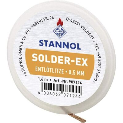 Stannol Fil à dessouder Solder-Ex, longueur 1,6 m (tresses à dessouder), Fer à souder : accessoires Stannol Fil à dessouder Solder-Ex, longueur 1,6 m (tresses à dessouder), Fer à souder : accessoires