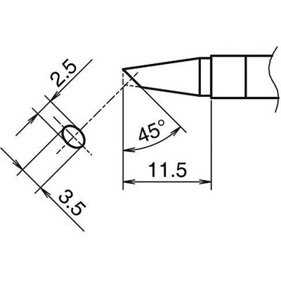 Hakko Pointe à souder active format 2535BC (Panne de soudure), Fer à souder : accessoires Hakko Pointe à souder active format 2535BC (Panne de soudure), Fer à souder : accessoires