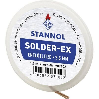 Stannol Fil à dessouder Solder Ex, longueur 1,6 m, largeur 2,5 mm, imprégné de flux, Fer à souder : accessoires, Cuivre Stannol Fil à dessouder Solder Ex, longueur 1,6 m, largeur 2,5 mm, imprégné de flux, Fer à souder : accessoires, Cuivre