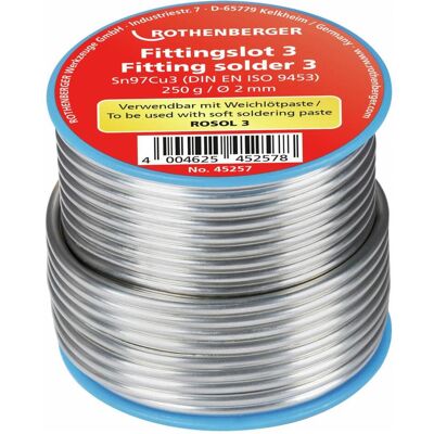 Rothenberger Soudure de raccords 3, 2mm, 250g, bobine, Fer à souder : accessoires Rothenberger Soudure de raccords 3, 2mm, 250g, bobine, Fer à souder : accessoires