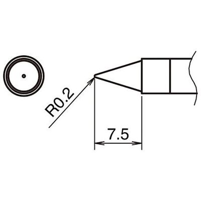 Hakko Pointe à souder active format 0.2B (Panne de soudure), Fer à souder : accessoires Hakko Pointe à souder active format 0.2B (Panne de soudure), Fer à souder : accessoires