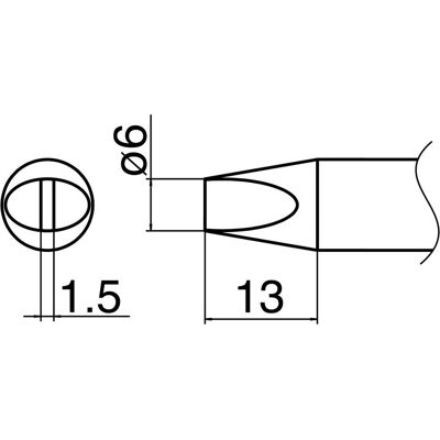 Hakko Panne à souder COMPOSIT format 6D (Panne de soudure), Fer à souder : accessoires Hakko Panne à souder COMPOSIT format 6D (Panne de soudure), Fer à souder : accessoires