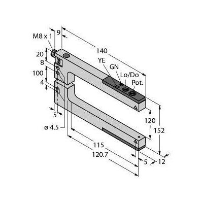 Turck, Détecteur de mouvements, Fourche optique Opto Sensor SLM120N6Q Turck, Détecteur de mouvements, Fourche optique Opto Sensor SLM120N6Q