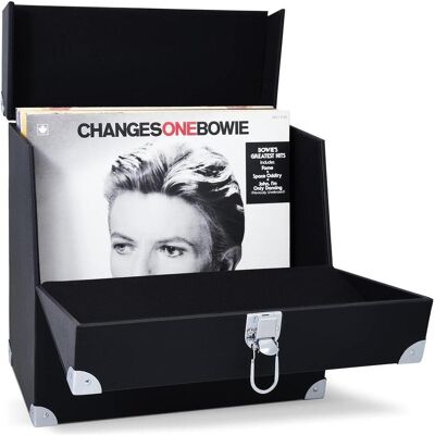Legend Vinyl Vinyl record box with front opening for easy navigation and selection of your albums (Plaques), Rangement pour CD et vinyle, Noir Legend Vinyl Vinyl record box with front opening for easy navigation and selection of your albums (Plaques), Rangement pour CD et vinyle, Noir