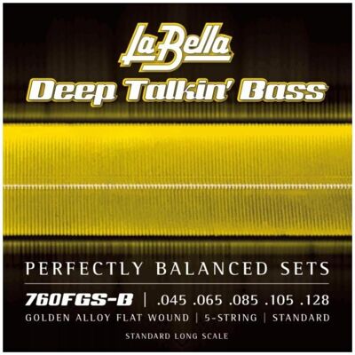 La Bella Bass 760FGS-B Gold Flat 045/128 (5x, Contrebasse, 0.13"), Corde de guitare La Bella Bass 760FGS-B Gold Flat 045/128 (5x, Contrebasse, 0.13"), Corde de guitare