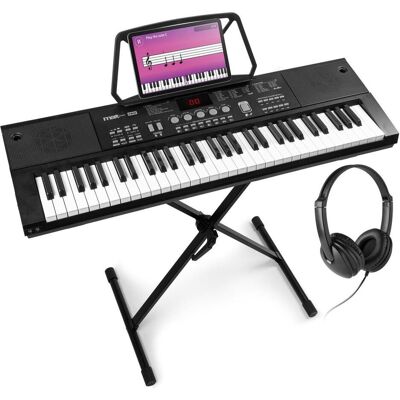 Max KB15 Keyboard set met koptelefoon en keyboardstandaard - Ideaal voor beginners - (61 Boutons), Synthétiseur, Noir Max KB15 Keyboard set met koptelefoon en keyboardstandaard - Ideaal voor beginners - (61 Boutons), Synthétiseur, Noir