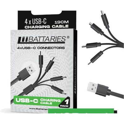 LiiBateries Câble USB-C - USB-C Czarny (9331816667127), Batteries + piles LiiBateries Câble USB-C - USB-C Czarny (9331816667127), Batteries + piles