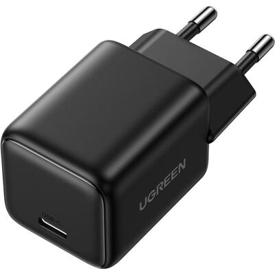 Ugreen - Wall Charger X512 (55553) - USB-C, GaN, Fast Charging, 20W, PD3.0, QC4, 3A - Black (20 W, 1 portion), Chargeur USB, Noir Ugreen - Wall Charger X512 (55553) - USB-C, GaN, Fast Charging, 20W, PD3.0, QC4, 3A - Black (20 W, 1 portion), Chargeur USB, Noir