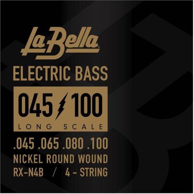 La Bella Basse RX-N4B 045/100 (4x, Contrebasse, 0.10"), Corde de guitare La Bella Basse RX-N4B 045/100 (4x, Contrebasse, 0.10"), Corde de guitare