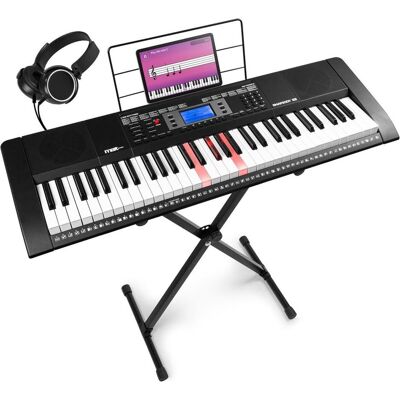 Max Rhapsody61L keyboard set met 61 lichtgevende toetsen - Compleet met standaard en (61 Boutons), Synthétiseur, Noir Max Rhapsody61L keyboard set met 61 lichtgevende toetsen - Compleet met standaard en (61 Boutons), Synthétiseur, Noir