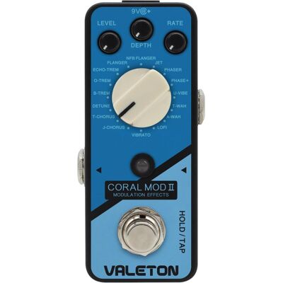 Valeton Coral Mod II (Contrebasse, Guitare), Pédale d'effet, Bleu Valeton Coral Mod II (Contrebasse, Guitare), Pédale d'effet, Bleu