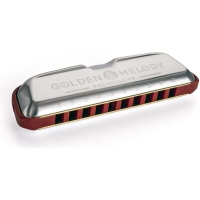 Hohner Golden Melody Progressive B-major (Harmonica, Diatonique), Instrument à vent, Argent, Rouge Hohner Golden Melody Progressive B-major (Harmonica, Diatonique), Instrument à vent, Argent, Rouge