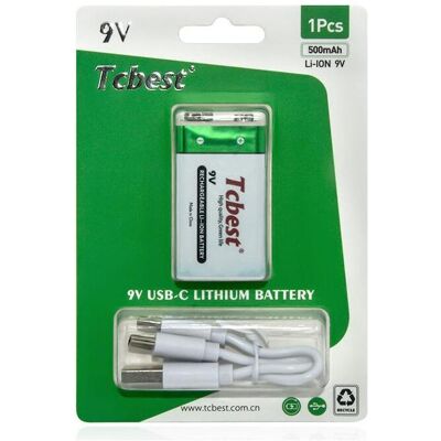 Tcbest Akumulator Li-ion Bateria 9v R9 1000mah Port Ładowania Usb-c Type-c / Usb-c 9v (1 pcs, C, 1000 mAh), Batteries + piles Tcbest Akumulator Li-ion Bateria 9v R9 1000mah Port Ładowania Usb-c Type-c / Usb-c 9v (1 pcs, C, 1000 mAh), Batteries + piles