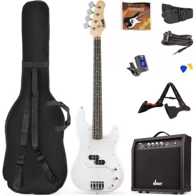 Max Music GigKit basse électrique blanc (Érable, Tilleul, Tilleul), Guitare, Blanc Max Music GigKit basse électrique blanc (Érable, Tilleul, Tilleul), Guitare, Blanc