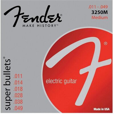 Fender Super Bullets 3250 M 011/049 (6x, Guitare électrique, 0.05"), Corde de guitare Fender Super Bullets 3250 M 011/049 (6x, Guitare électrique, 0.05"), Corde de guitare