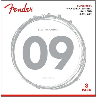Fender F250L 3'Pack Super 250 009/042 (Guitare électrique, 0.04"), Corde de guitare Fender F250L 3'Pack Super 250 009/042 (Guitare électrique, 0.04"), Corde de guitare