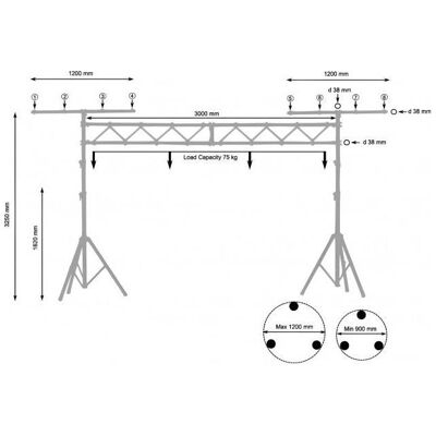 Quik Lok Kit de structure en aluminium Quiklok avec longueur (Clavier), Pied + support pour instrument, Noir Quik Lok Kit de structure en aluminium Quiklok avec longueur (Clavier), Pied + support pour instrument, Noir