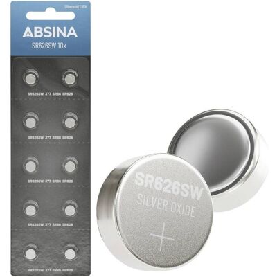 Absina Knopfzelle 377 1.55 V 10 St. Silberoxid (10 pcs), Batteries + piles Absina Knopfzelle 377 1.55 V 10 St. Silberoxid (10 pcs), Batteries + piles