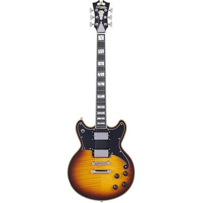 D'angelico Guitars D'angelico Deluxe Brighton, Vintage Sunburst (Guitare électrique, Acajou (corps), Érable (manche), Érable (Table d'harmonie)), Guitare, Rouge D'angelico Guitars D'angelico Deluxe Brighton, Vintage Sunburst (Guitare électrique, Acajou (corps), Érable (manche), Érable (Table d'harmonie)), Guitare, Rouge