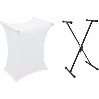 Dimavery Kit SVT-1 Pied de clavier + housse (Clavier), Pied + support pour instrument, Blanc Dimavery Kit SVT-1 Pied de clavier + housse (Clavier), Pied + support pour instrument, Blanc