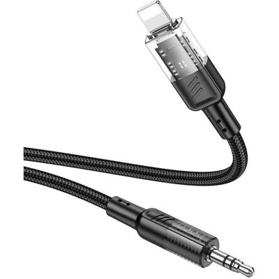 Hoco UPA27 Digital Audio / AUX Umwandlungskabel auf Lightning, schwarz (0.27 m, Câble AUX), Câble audio Hoco UPA27 Digital Audio / AUX Umwandlungskabel auf Lightning, schwarz (0.27 m, Câble AUX), Câble audio