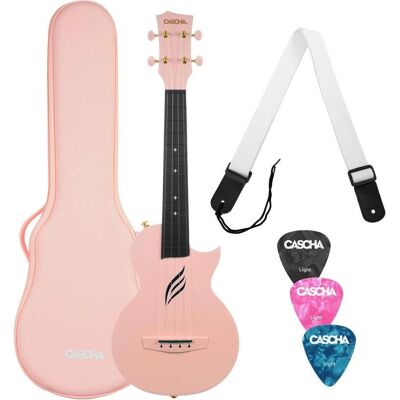 Cascha Ukulele Carbon Fibre Pink Set (Adultes), Ukulélé, Pink Cascha Ukulele Carbon Fibre Pink Set (Adultes), Ukulélé, Pink