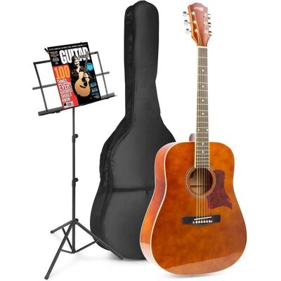 Max gitaar voor beginners - SoloJam Western gitaar - Incl. muziekstandaard, gitaar stemapparaat, git (Guitare acoustique, Bois de tilleul, Érable), Guitare, Marron Max gitaar voor beginners - SoloJam Western gitaar - Incl. muziekstandaard, gitaar stemapparaat, git (Guitare acoustique, Bois de tilleul, Érable), Guitare, Marron
