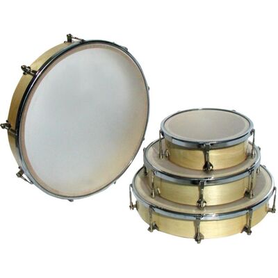 Goldon Rahmentrommel mit Kunststofffell (Percussion), Instrument à percussion, Blanc, Beige Goldon Rahmentrommel mit Kunststofffell (Percussion), Instrument à percussion, Blanc, Beige