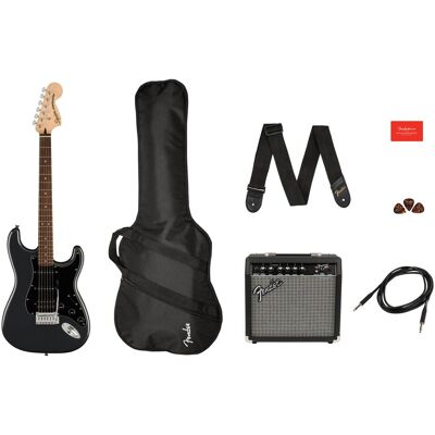 Fender Affinity Series Stratocaster HSS Pack IL (Guitare électrique, Bois d'érable, Laurier, Peuplier), Guitare, Gris, Noir Fender Affinity Series Stratocaster HSS Pack IL (Guitare électrique, Bois d'érable, Laurier, Peuplier), Guitare, Gris, Noir
