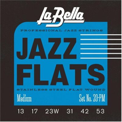 La Bella Jazz Flats Stainl-20PM 013/053 (6x, Guitare, 0.05"), Corde de guitare La Bella Jazz Flats Stainl-20PM 013/053 (6x, Guitare, 0.05"), Corde de guitare