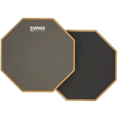Evans RF12D Real Feel Practice Pad Pad d'entraînement 2 faces, Batterie : accessoires, Noir, Gris Evans RF12D Real Feel Practice Pad Pad d'entraînement 2 faces, Batterie : accessoires, Noir, Gris