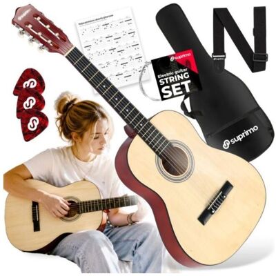 Suprimo Guitare classique CG34 NT 3/4, 36 pouces, finition naturelle (Guitare classique), Guitare, Marron Suprimo Guitare classique CG34 NT 3/4, 36 pouces, finition naturelle (Guitare classique), Guitare, Marron