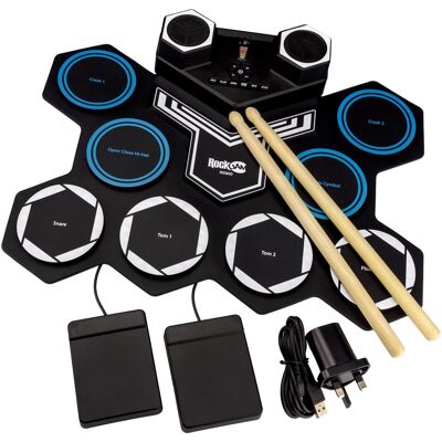 PDT Kit de batterie RockJam Roll Up Bluetooth (Batterie électronique), Batterie, Noir PDT Kit de batterie RockJam Roll Up Bluetooth (Batterie électronique), Batterie, Noir